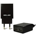 Incarcator de retea Beline Travel charger 2xUSB + microUSB 2A black