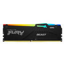 Memorie Kingston Kit Memorie Fury Beast RGB Intel XMP 3.0, 64GB, DDR5-6000MHz, CL40, Quad Channel, Negru