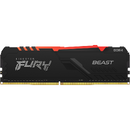 Memorie Kingston Memorie Fury Beast RGB Intel XMP 2.0, 8GB, DDR4-3733, CL19, Negru