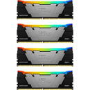 Memorie Kingston Kit Memorie Fury Renegade RGB Intel XMP 2.0, 32GB, DDR4-3200MHz, CL16, Quad Channel, Negru