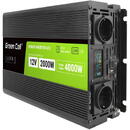 Green Cell Przetwornica LCD 12V 2000W/4000W Czysty sinus z wywietlaczem