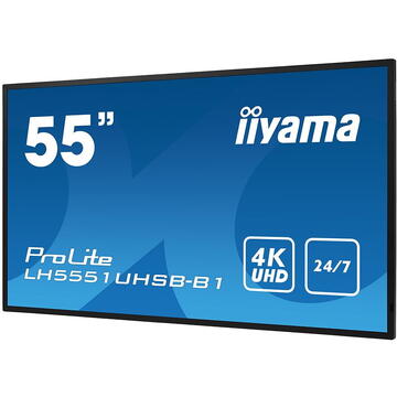 Monitor LED Iiyama LH5551UHSB-B1 55 inch 3840x2160 pixeli Negru