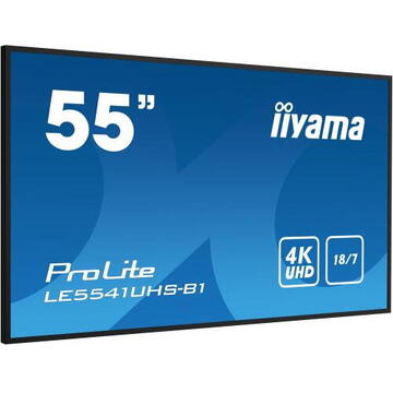 Monitor LED Iiyama LE5541UHS-B1 55 inch  3840x2160 pixeli Negru