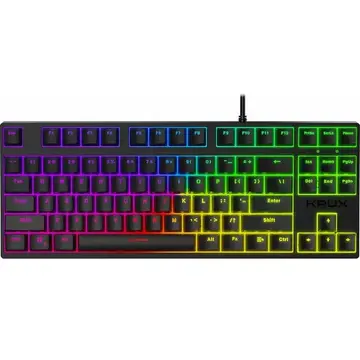 Tastatura KRUX Atax PRO RGB, cu fir, USB, Layout US, iluminata RGB, Negru