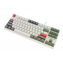 Tastatura KRUX Atax PRO, Iluminare RGB, Cu fir, USB, Layout US, Alb/Gri