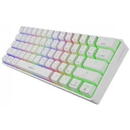Tastatura Genesis Thor 660 RGB, Fara fir, Bluetooth, USB, Layout US, Alb