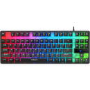 Tastatura KRUX Solar TKL, RGB, Cu fir, USB, Layout US, Negru