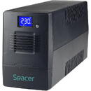 Spacer SPUP-1000D-LIT01, Line-Interactive, 1000VA/ 600 W, USB, cu 4 iesiri Schuko, LCD