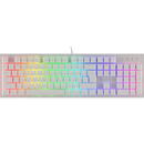 Tastatura Genesis Thor 303, RGB, Cu fir, USB, Layout EN, Alb