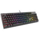 Tastatura Genesis Thor 303, RGB, Cu fir, USB, Layout US,  Negru