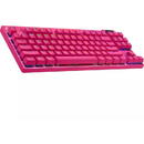 Tastatura Logitech PRO X TKL Tactile, RGB LED, Fara fir, USB Wireless/Bluetooth, Layout US, Magenta