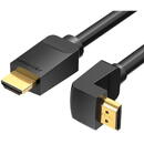 Cablu video Vention, HDMI(T) la HDMI(T), 3m, rezolutie maxima 4K la 60Hz, conectori auriti, cupru, unghi 270 grade, negru, "AAQBI" (timbru verde 0.18lei) -  6922794745377