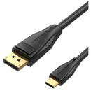 Cablu video Vention, USB Type-C(T) la DisplayPort(T), 1m, rezolutie maxima 8K la 60Hz/4K la 120Hz, conectori auriti, cupru, invelis PVC, negru, "CGYBF" (timbru verde 0.18lei) -  6922794756021