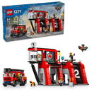 Set Lego City - Statie si camion de pompieri, 843 piese