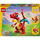 Ser LEGO - Creator 3 in 1, Dragon rosu, 149 piese