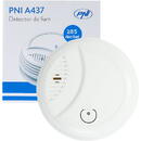 Senzor de fum PNI A437, standalone, cu alarmare sonora si luminoasa, 85dB, interior, alb