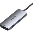 Mokin 36739 7 in 1 USB-C to 2x USB 3.0 + 2x USB-C + SD + Micro SD + HDMI Argintiu