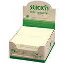 Accesorii birotica Stick'n Notes autoadeziv 76 x 127 mm, hartie reciclata, 100 file, 12 buc/cutie, Stick"n – galben pastel