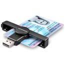 Card reader AXAGON Card Reader CRE-SMPA, USB, Smart Card, PocketReader, Negru