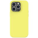 Husa Lemontti Husa Liquid Silicon MagCharge iPhone 14 Pro Galben (protectie 360°, material fin, captusit cu microfibra)
