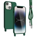 Husa Lemontti Husa Silicon cu Snur iPhone 14 Verde (protectie 360°, material fin, captusit cu microfibra)