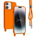 Husa Lemontti Husa Silicon cu Snur iPhone 11 Portocaliu (protectie 360°, material fin, captusit cu microfibra)