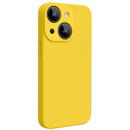 Husa Lemontti Husa Liquid Silicon MagCharge iPhone 15 Galben (protectie 360°, material fin, captusit cu microfibra)