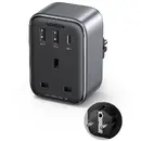 Incarcator de retea Wall charger 30W (2xUSB/USB C/AC) / UK - EU adapter 13A Ugreen CD314 - black