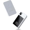 Baterie externa Baterie Externa MagSafe 10000mAh - Techsuit Wireless MagSafe Power Bank (PB-WM1) - White