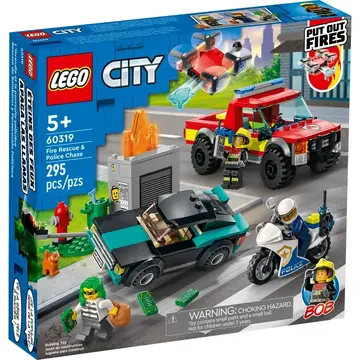 LEGO 60319 Stingere de incendiu și urmărire polițistă, 295 piese