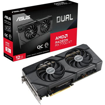 Placa video Asus AMD Radeon RX 7700 XT DUAL OC, GDDR6, 192bit