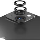 Devia Folie Sticla Camera Peak Series iPhone 15 / 15 Plus pachet de 2 buc Negru