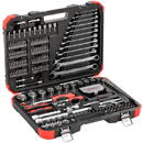 GEDORE red socket wrench set 1/4 + 1/2, 232 pieces, tool set (red/black, with 2 reversible ratchets)