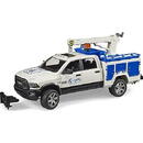 Bruder RAM 2500 service truck with crane and rotating beacon, model vehicle