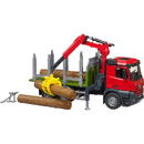BRUDER Mercedes Benz Arocs timber transport truck, model vehicle (with loading crane, gripper and 3 tree trunks)