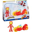 Hasbro Marvel Spidey and His Amazing Friends - Iron Man Action Figure & Motorcycle Toy Figure