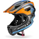 Children&#39;s bicycle helmet with detachable visor Rockbros TT-32SOBL-M size M - black and orange