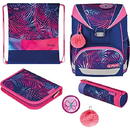 Herlitz UltraLight Plus Tropical Chill, school bag (pink/blue, incl. 16-piece pencil case, pencil case, sports bag)