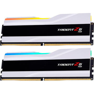 Memorie G.Skill DDR5 - 48GB - 8000 - CL - 40 (2x 24 GB) dual kit, RAM (white, F5-8000J4048F24GX2-TZ5RW, Trident Z5 RGB, INTEL XMP)