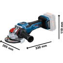 Bosch X-LOCK cordless angle grinder BITURBO GWX 18V-15 PSC Professional solo, 125mm (blue/black, Bluetooth module, without battery and charger, in L-BOXX)