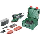 Bosch multi-sander PSM 200 AES + 29-piece accessory set (green/black, 200 watts, SystemBox)