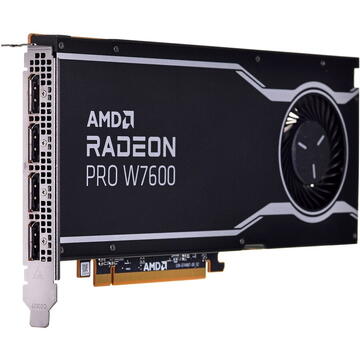 Placa video AMD Radeon PRO W7600 8GB, graphics card (RDNA 3, 4x DisplayPort 2.1)