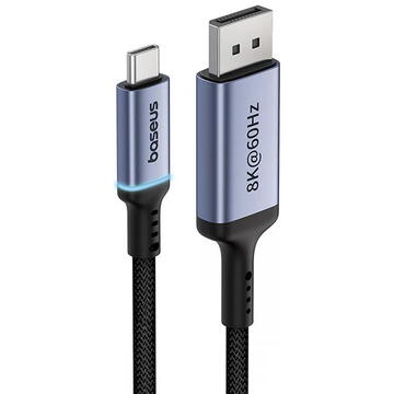 Baseus USB Type-C (T) la DisplayPort (T), 1.5m, rezolutie maxima 8K UHD la 60 Hz, negru