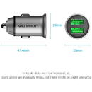 ALIMENTATOR SmartPhone Auto Vention Two-Port USB A+A(18/18) Car Charger Gray Mini Style Aluminium Alloy Type, "FFAH0" (timbru verde 0.18 lei)