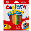 Articole pentru scoala Creioane colorate CARIOCA Supercolor, hexagonale, 24 culori/cutie