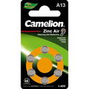 Camelion Zinc Air Celles 1.4V A13/ZL13, 6-pack, "no mercury"