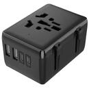 Adaptor pentru Priza PD20W, 2 x USB, 2 x Type-C, EU, UK, AUS, US - Techsuit (HHT203A) - Black