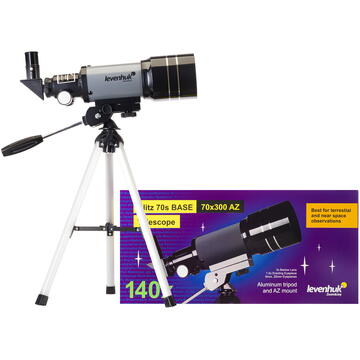 Telescop Levenhuk astronomic Blitz 70s BASE Negru/Gri