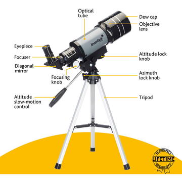 Telescop Levenhuk astronomic Blitz 70s BASE Negru/Gri