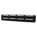 PATCH PANEL GEMBIRD 48 porturi, Cat6, 2U pentru rack 19", suport posterior pt. gestionare cabluri, black